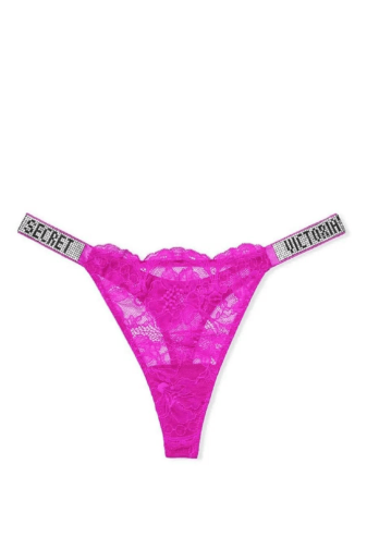 ТРУСИКИ СО СТРАЗАМИ СТРИНГИ СЕТЬ FUCHSIA Victoria`s Secret