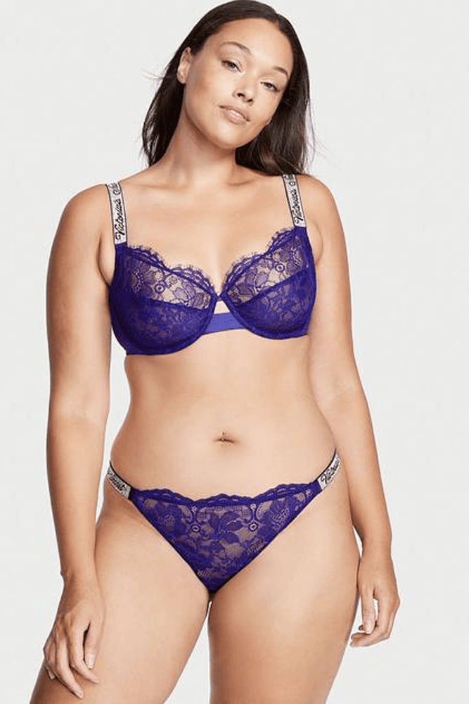 Трусики ЗІ СТРАЗАМИ СТРІНГИ МЕРЕЖИВО NEW VIOLET Victoria`s Secret