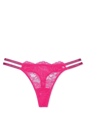 ТРУСИКИ СО СТРАЗАМИ СТРИНГИ СЕТЬ PINK DOUBLE Victoria`s Secret