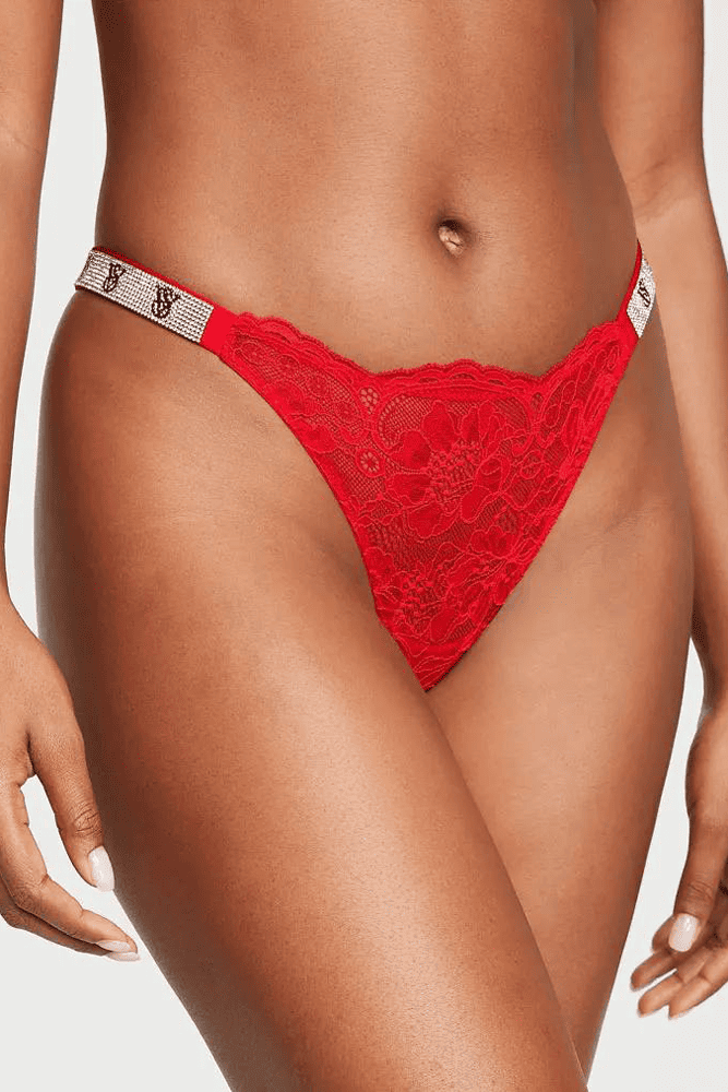 Трусики ЗІ СТРАЗАМИ СТРІНГИ МЕРЕЖИВО RED VS Victoria`s Secret