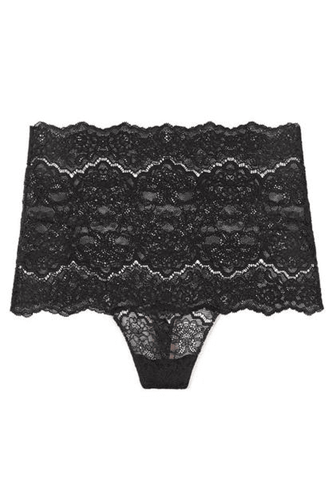Трусики МЕРЕЖИВНІ ВИСОКА ПОСАДКА BLACK Victoria`s Secret