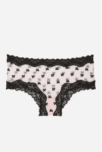 Трусики МЕРЕЖИВНІ ЛЮКС БРАЗИЛІАНИ PUREST BOW BLACK Victoria`s Secret
