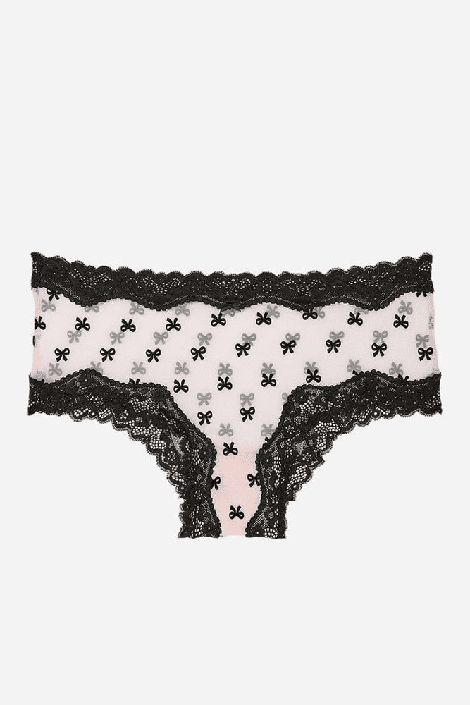 Трусики МЕРЕЖИВНІ ЛЮКС БРАЗИЛІАНИ PUREST BOW BLACK Victoria`s Secret
