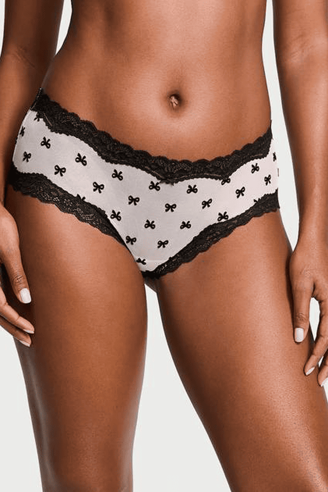 Трусики МЕРЕЖИВНІ ЛЮКС БРАЗИЛІАНИ PUREST BOW BLACK Victoria`s Secret