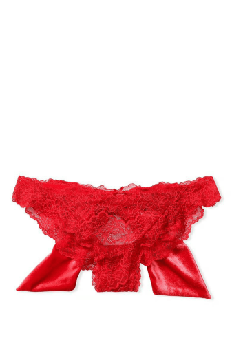 Трусики МЕРЕЖИВНІ ЛЮКС БРАЗИЛІАНИ RED BOW VELVET Victoria`s Secret