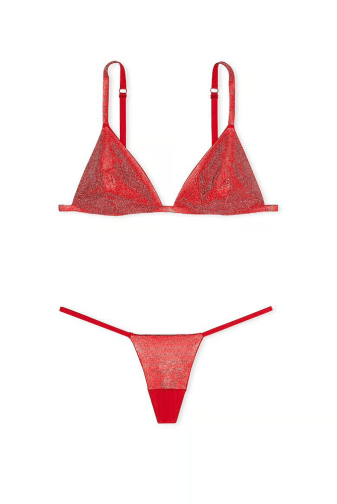 БЮСТГАЛЬТЕР СО СТРАЗАМИ БЕЗ ПУШ-АП RED EMBL SET Victoria`s Secret