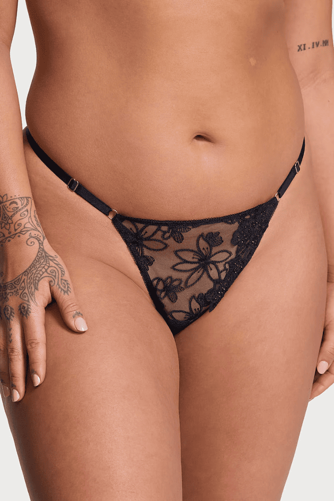 Трусики V-THONG NAVY EMBL Victoria`s Secret