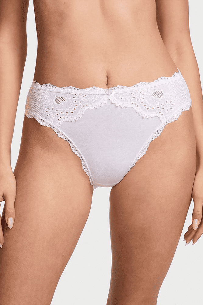 Трусики БАВОВНЯНІ БІКІНІ WHITE HEART Victoria`s Secret Трусики БАВОВНЯНІ БІКІНІ WHITE HEART Victoria`s Secret