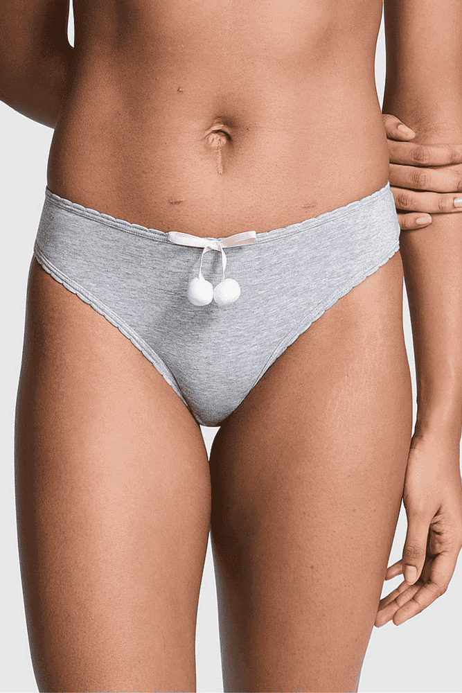 Трусики БАВОВНЯНІ БРАЗИЛІАНИ GREY POM Victoria`s Secret Трусики БАВОВНЯНІ БРАЗИЛІАНИ GREY POM Victoria`s Secret
