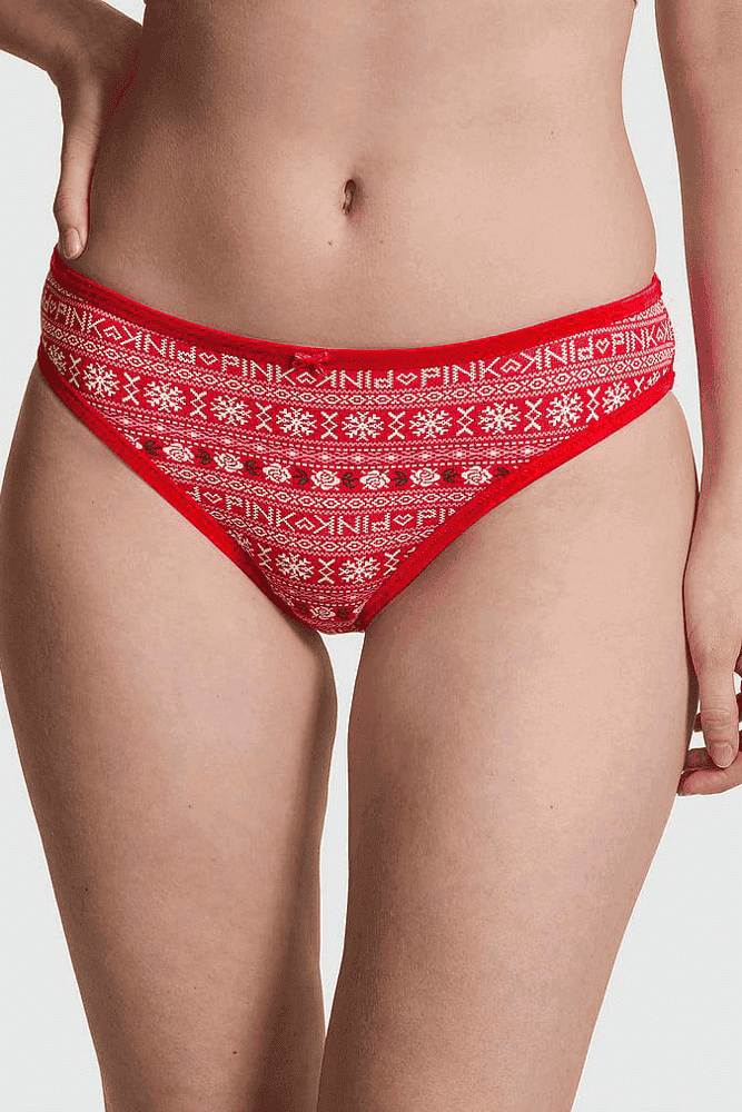 Трусики хлопчатобумажные бразилианы RED PAISLEY Victoria`s Secret