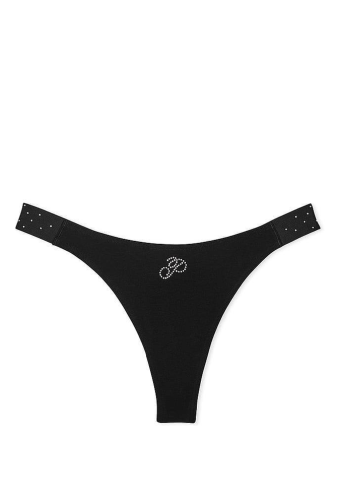 Трусики БАВОВНЯНІ СТРІНГИ BLACK EMBL Victoria`s Secret