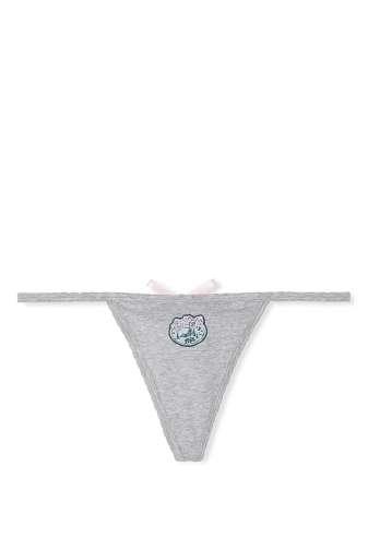Трусики Хлопчатобумажные Стринги GREY POM Victoria`s Secret