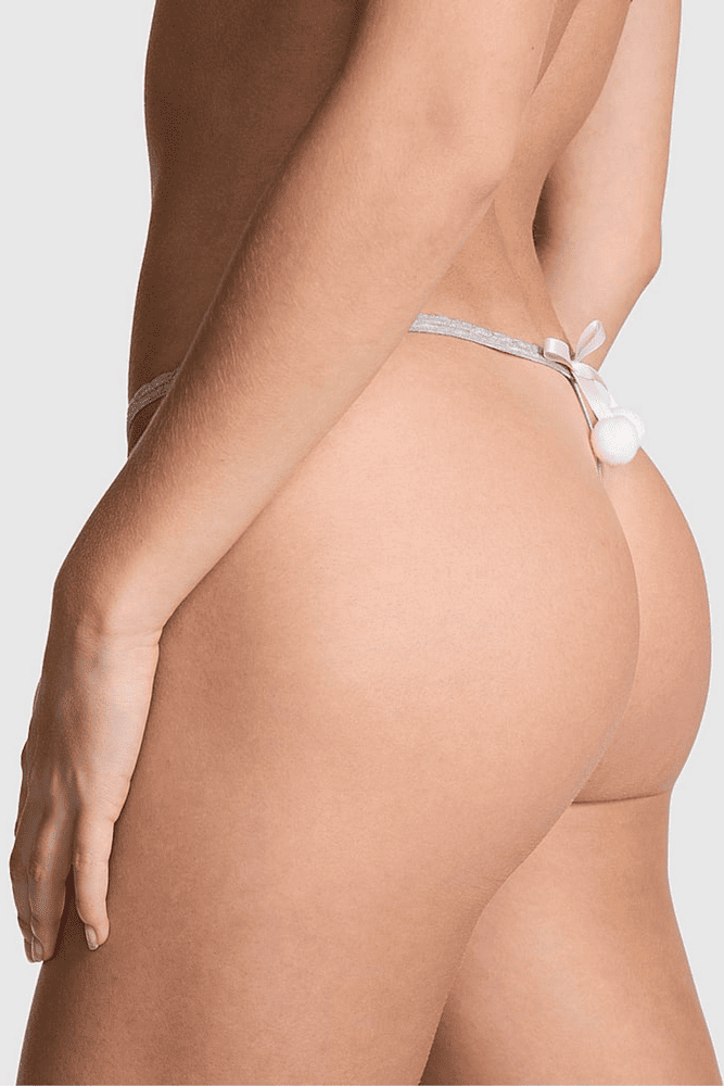 Трусики БАВОВНЯНІ СТРІНГИ GREY POM Victoria`s Secret Трусики БАВОВНЯНІ СТРІНГИ GREY POM Victoria`s Secret