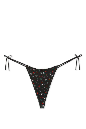 Трусики Хлопчатобумажные Стринги РУБЧИК BLACK FLORAL Victoria`s Secret