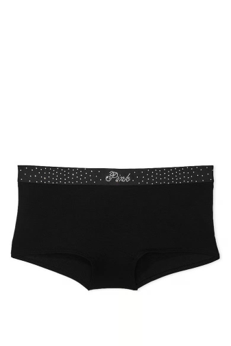 Трусики Хлопчатобумажные шортики BLACK EMBL Victoria`s Secret