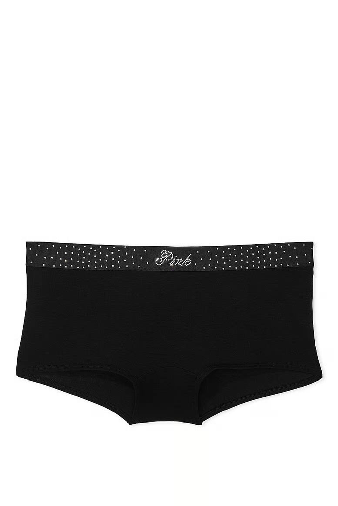 Трусики Хлопчатобумажные шортики BLACK EMBL Victoria`s Secret