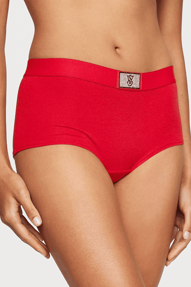 Трусики хлопчатобумажные шортики RED EMBL Victoria`s Secret Трусики хлопчатобумажные шортики RED EMBL Victoria`s Secret