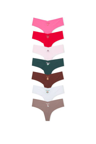 Трусики БЕСПЛАТНЫЕ СТРИНГИ CHRISTMAS 7-PACK Victoria`s Secret
