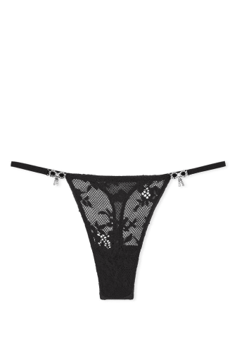 Трусики СО СТРАЗАМИ V-THONG BLACK BOW Victoria`s Secret