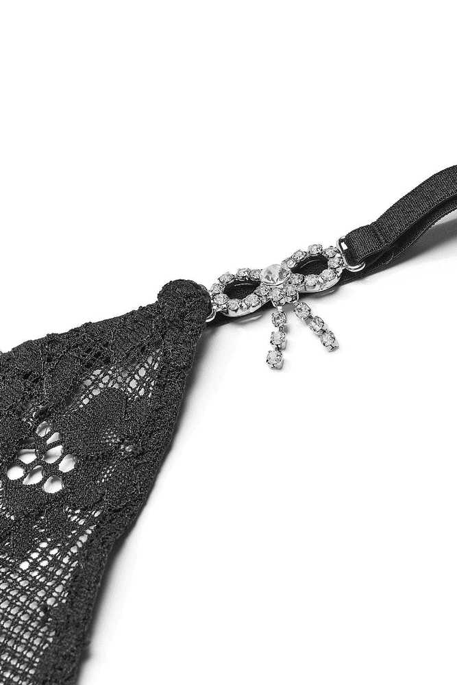 Трусики ЗІ СТРАЗАМИ V-THONG BLACK BOW Victoria`s Secret Трусики ЗІ СТРАЗАМИ V-THONG BLACK BOW Victoria`s Secret