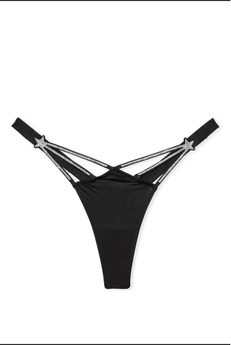 Трусики ЗІ СТРАЗАМИ СТРІНГИ BLACK STARS Victoria`s Secret