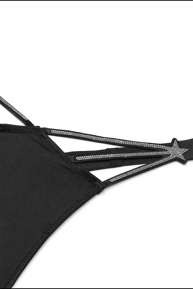 Трусики ЗІ СТРАЗАМИ СТРІНГИ BLACK STARS Victoria`s Secret Трусики ЗІ СТРАЗАМИ СТРІНГИ BLACK STARS Victoria`s Secret