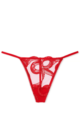 Трусики МЕРЕЖИВНІ ЛЮКС СТРІНГИ RED EMBR BOW Victoria`s Secret