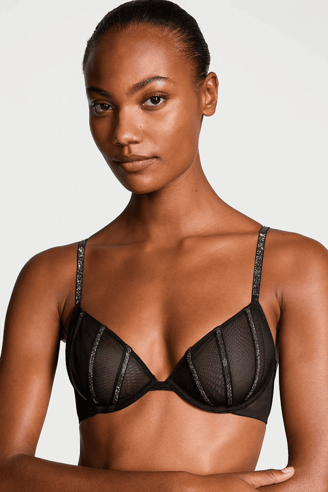 БЮСТГАЛЬТЕР ЗІ СТРАЗАМИ БЕЗ ПУШ-АП DARK BLACK LINES Victoria`s Secret БЮСТГАЛЬТЕР ЗІ СТРАЗАМИ БЕЗ ПУШ-АП DARK BLACK LINES Victoria`s Secret