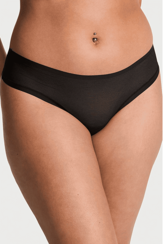 Трусики БЕСПЛАТНЫЕ СТРИНГИ BLACK MESH Victoria`s Secret
