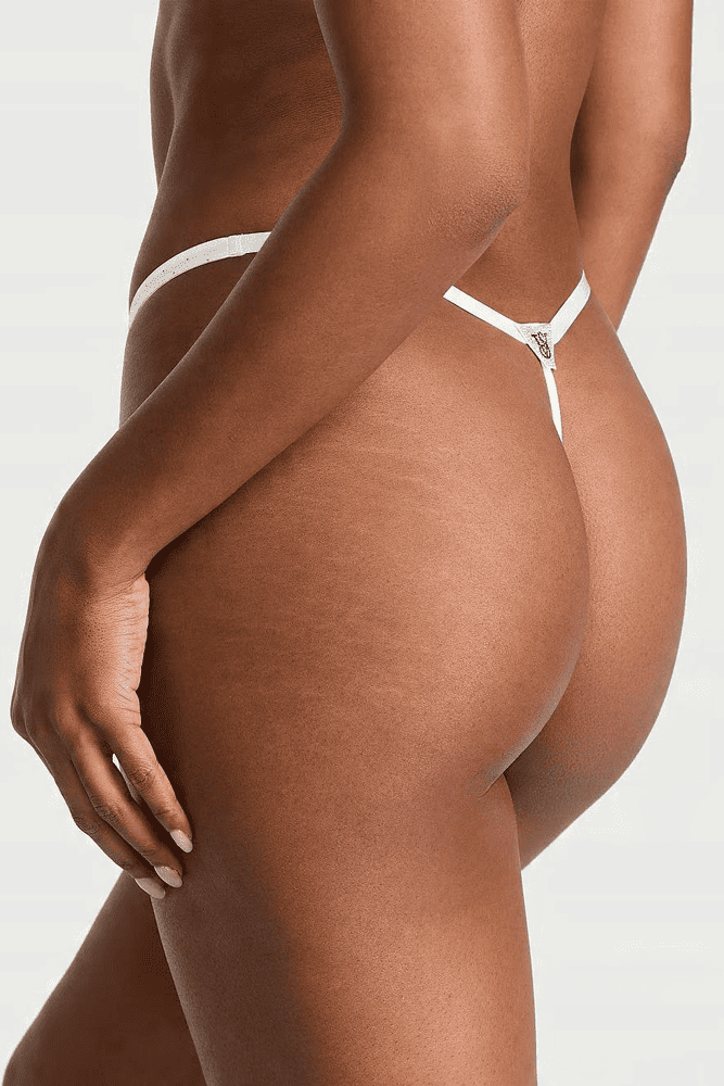 Трусики ЗІ СТРАЗАМИ V-THONG WHITE VS OMBRE Victoria`s Secret