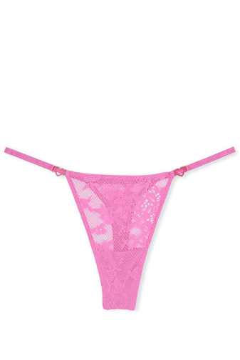 ТРУСКИ СЕТЕВЫЕ ЛЮКС СТРИНГИ PINK HEART LACE Victoria`s Secret