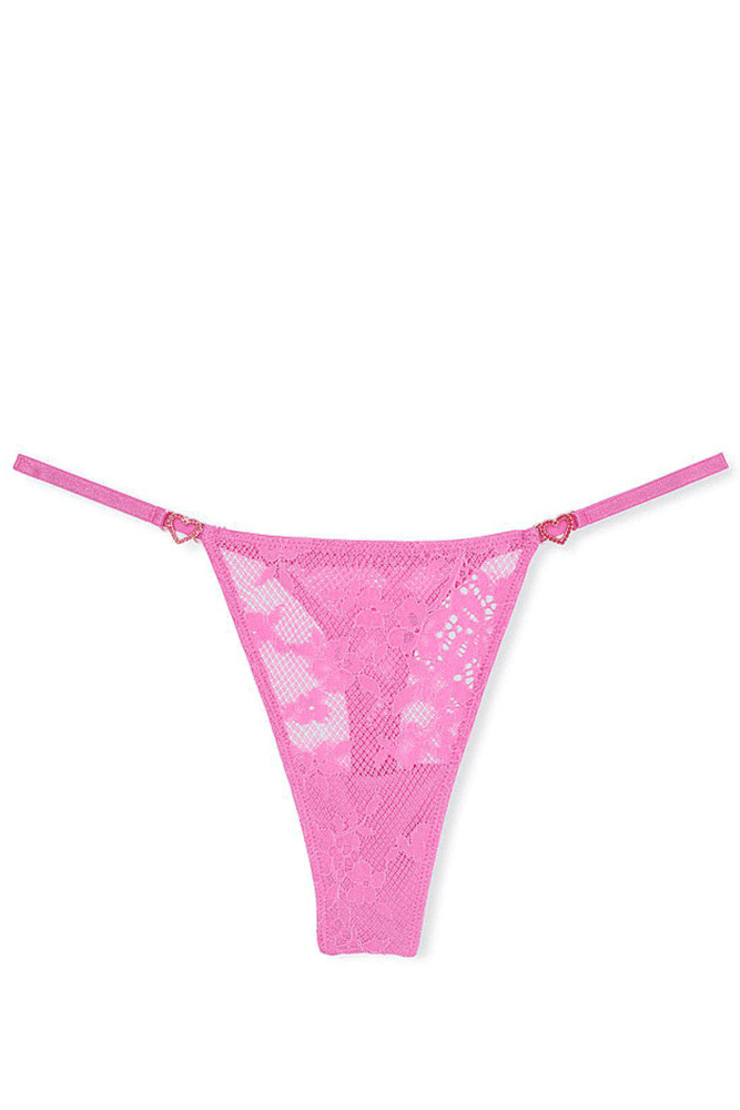 Трусики МЕРЕЖИВНІ ЛЮКС СТРІНГИ PINK HEART LACE Victoria`s Secret