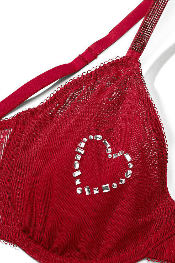 БЮСТГАЛЬТЕР ЗІ СТРАЗАМИ БЕЗ ПУШ-АП RED HEARTS Victoria`s Secret БЮСТГАЛЬТЕР ЗІ СТРАЗАМИ БЕЗ ПУШ-АП RED HEARTS Victoria`s Secret