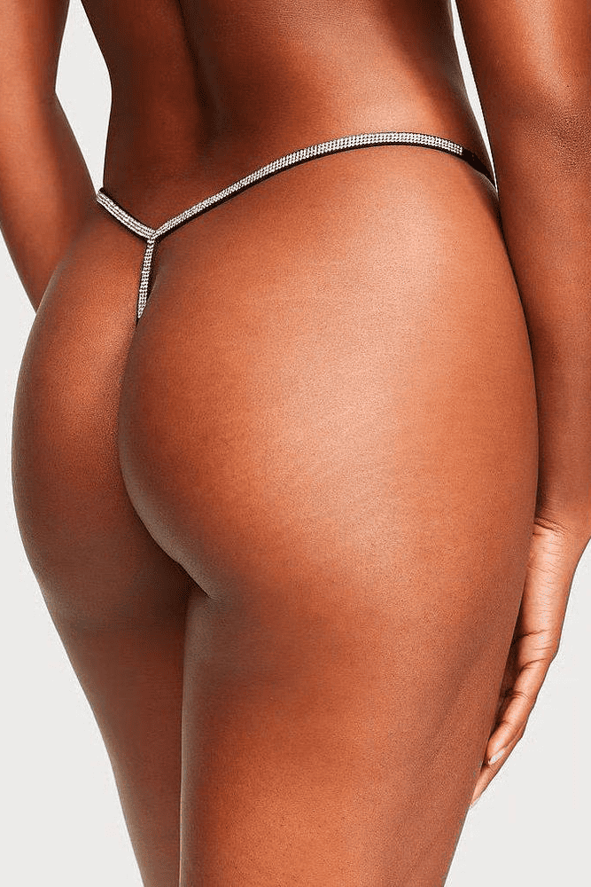 Трусики ЗІ СТРАЗАМИ V-THONG BLACK Victoria`s Secret Трусики ЗІ СТРАЗАМИ V-THONG BLACK Victoria`s Secret