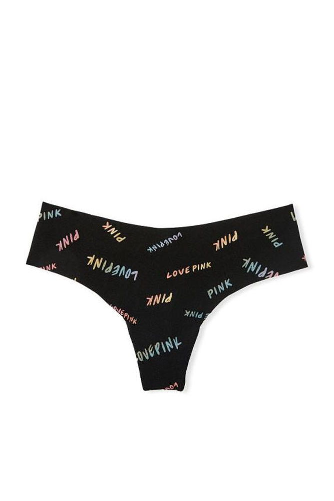 Трусики БЕЗШОВНІ СТРІНГИ BLACK LOGO MULTI Victoria`s Secret