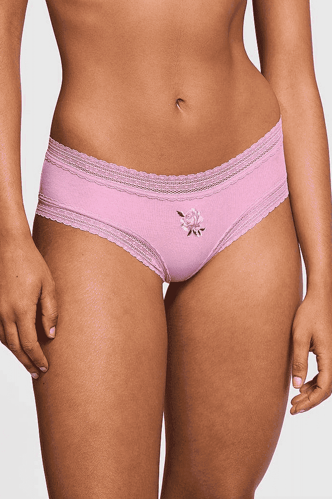 Трусики БАВОВНЯНІ БРАЗИЛІАНИ РУБЧИК PINK ROSE Victoria`s Secret Трусики БАВОВНЯНІ БРАЗИЛІАНИ РУБЧИК PINK ROSE Victoria`s Secret