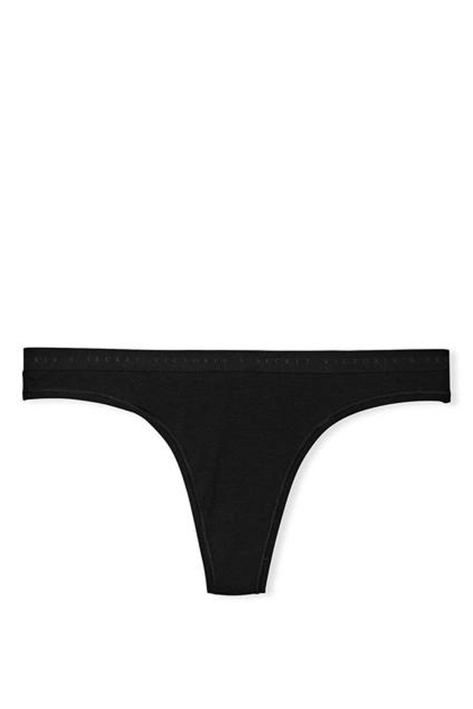 Трусики БАВОВНЯНІ СТРІНГИ BLACK CLASSIC Victoria`s Secret