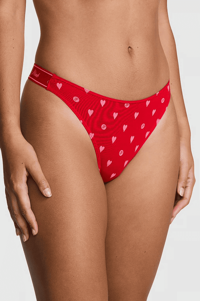 Трусики З РЕЗИНКОЮ СТРІНГИ RED HEARTS PINK Victoria`s Secret