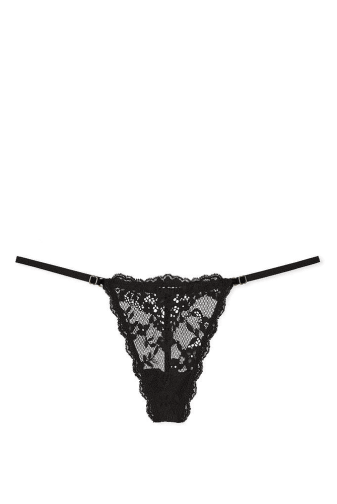 Трусики V-THONG BLACK ANGELS LACE Victoria`s Secret