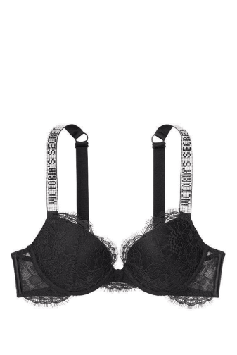 БЮСТГАЛЬТЕР ЗІ СТРАЗАМИ ПУШ-АП BLACK LACE Victoria`s Secret