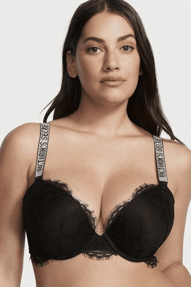 БЮСТГАЛЬТЕР ЗІ СТРАЗАМИ ПУШ-АП BLACK LACE Victoria`s Secret БЮСТГАЛЬТЕР ЗІ СТРАЗАМИ ПУШ-АП BLACK LACE Victoria`s Secret