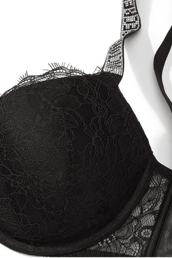 БЮСТГАЛЬТЕР ЗІ СТРАЗАМИ ПУШ-АП BLACK LACE Victoria`s Secret БЮСТГАЛЬТЕР ЗІ СТРАЗАМИ ПУШ-АП BLACK LACE Victoria`s Secret