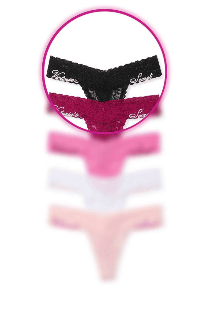 Трусики МЕРЕЖИВНІ СТРІНГИ BLACK VS LOGO Victoria`s Secret