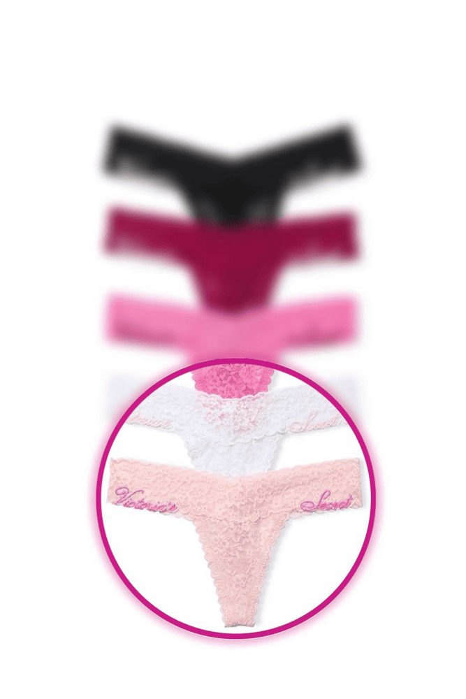 Трусики МЕРЕЖИВНІ СТРІНГИ BABY PINK VS LOGO Victoria`s Secret