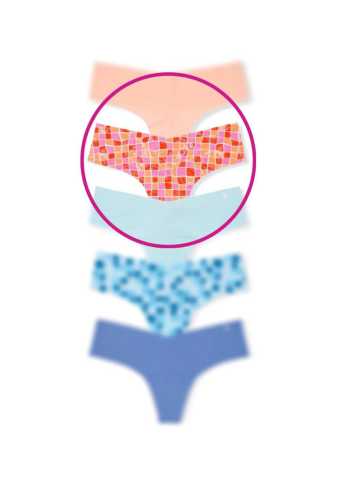 Трусики БЕСПЛАТНЫЕ СТРИНГИ MULTI CORAL PLAID Victoria`s Secret