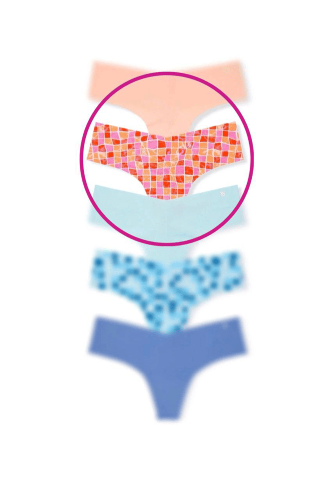 Трусики БЕЗШОВНІ СТРІНГИ MULTI CORAL PLAID Victoria`s Secret