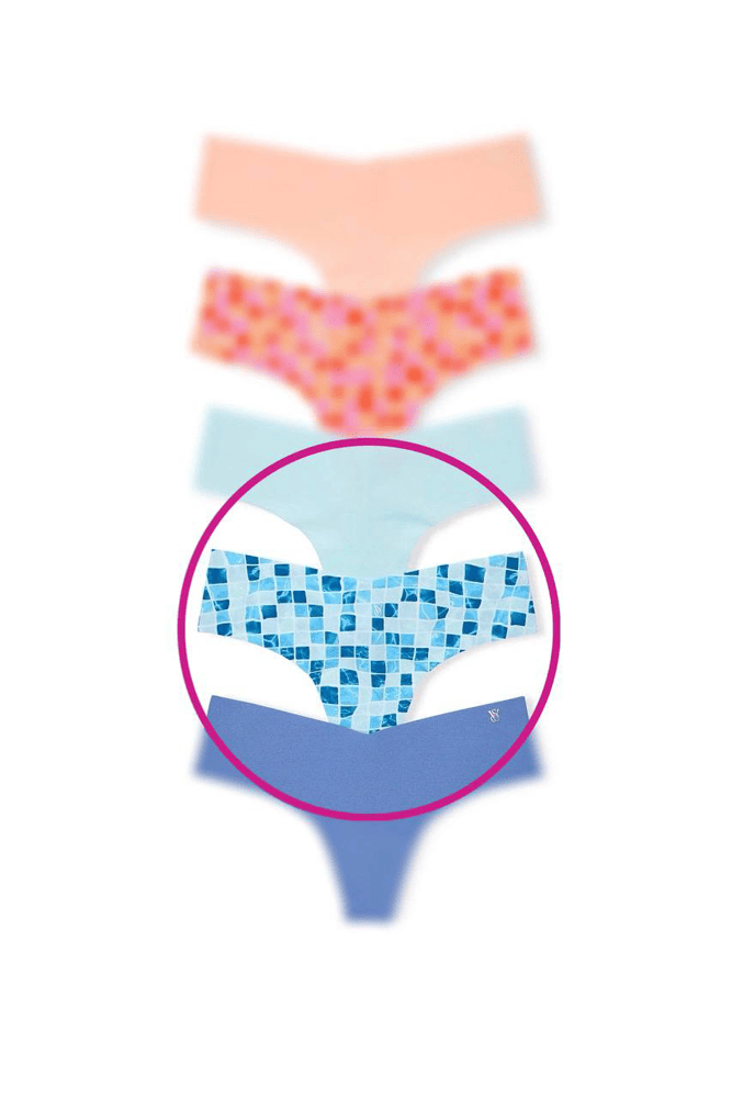 Трусики БЕЗШОВНІ СТРІНГИ AQUA MULTI PLAID Victoria`s Secret