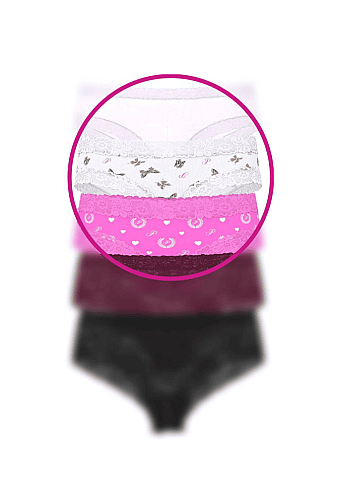 Трусики БАВОВНЯНІ БРАЗИЛІАНИ РУБЧИК WHITE BUTTERFLY PINK Victoria`s Secret