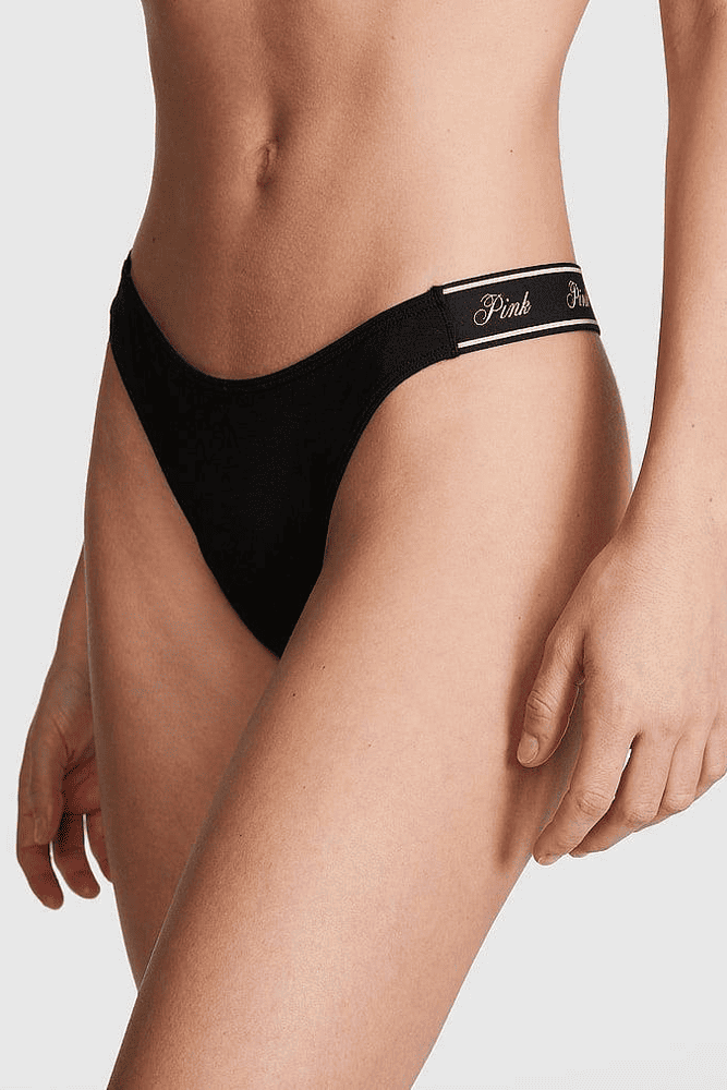 Трусики PINK СТРІНГИ BLACK LOGO PINK Victoria`s Secret