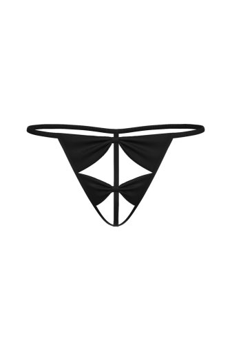 Трусики V-THONG BLACK BOW OUVERT Victoria`s Secret